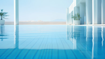 Swimming Pool in Luxury Hotel. 3d Rendering.の素材