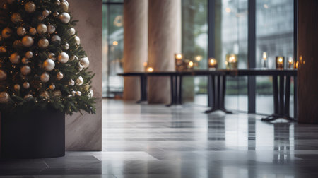 Christmas tree in the interior of the room. 3d rendering.の素材