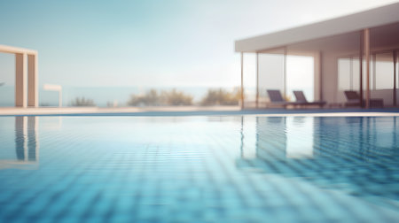 Swimming Pool And Terrace Of The Blur Exterior Backgroundの素材
