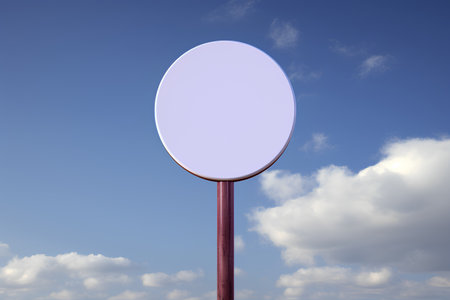 Blank signpost on sky background. 3D render illustration.の素材