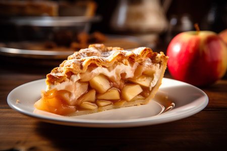 Homemade apple pie on a wooden background. Selective focus.の素材
