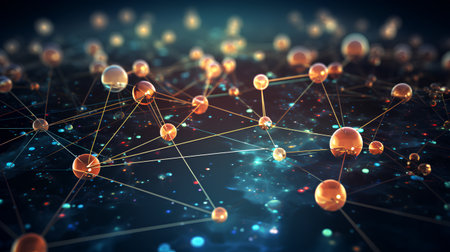 3d rendering of abstract technology background with connection lines. Network conceptの素材