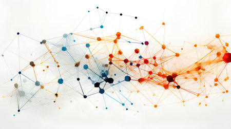 Abstract polygonal space low poly dark background with connecting dots and lines. Connection structure. Vector illustration.の素材