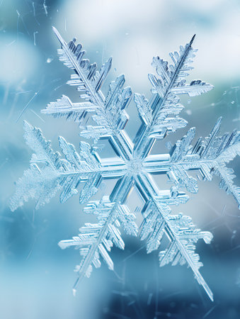 Snowflakes on a blue background. 3d rendering, 3d illustration.の素材