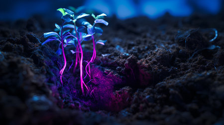 Green seedling illustrating concept of new life and environmental conservation. 3D renderingの素材