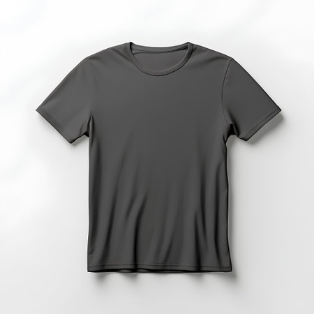 Black t-shirt isolated on a white background. 3d renderingの素材