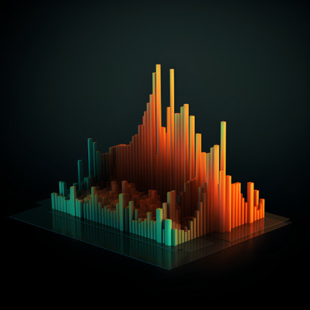 abstract 3d business graph on the black background. vector illustrationの素材