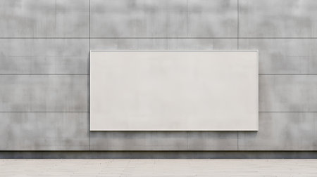 Blank billboard on the wall, 3d render, square imageの素材