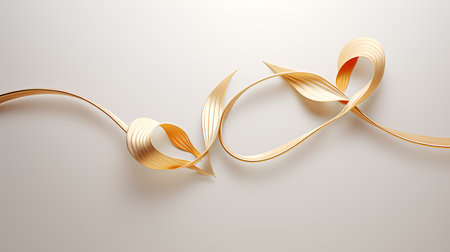 Abstract gold ribbon. Vector illustration for your design on light background.の素材