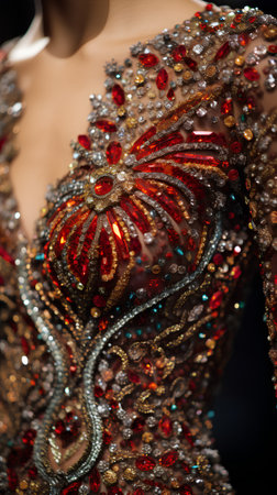 Details of the jewelry on a mannequin in a photo studio.の素材