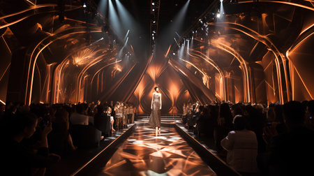 A model walks the runway at the 2013 Victoria's Secret Fashion Show at Lexington Avenue Armory in New York City.の素材