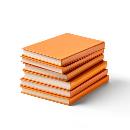Stack of books isolated on white background. 3d render illustration.の素材