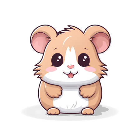 Cute hamster cartoon. Vector illustration isolated on white background.の素材