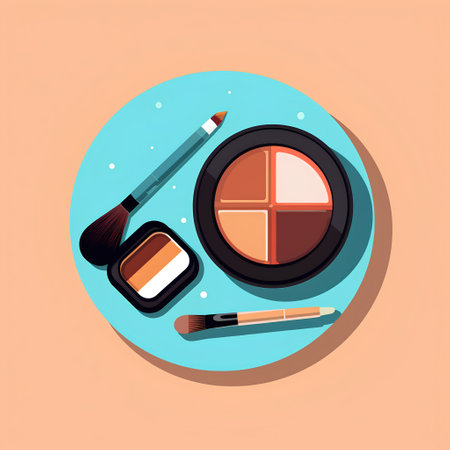 Makeup products. Vector illustration in flat style. Cosmetics.の素材