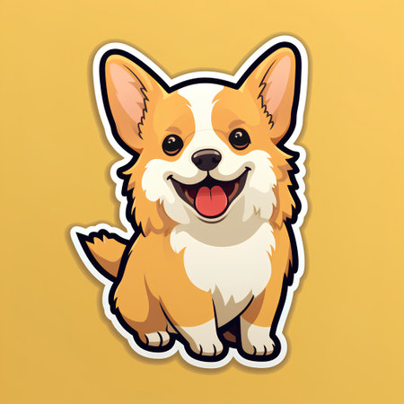 Corgi Pembroke vector icon. Corgi breed sign. Vector illustrationの素材
