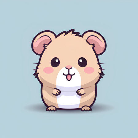 Cute hamster. Vector illustration. Cute cartoon hamsterの素材