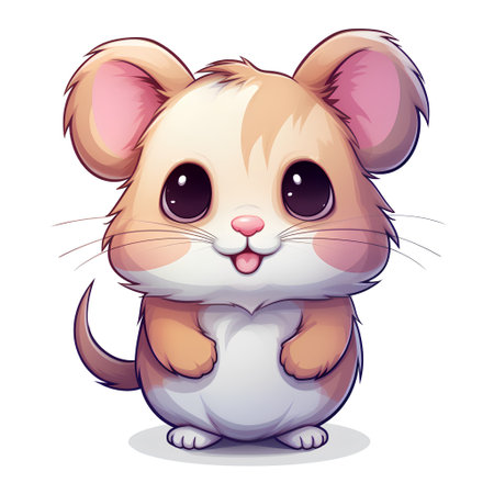 Cute little hamster isolated on white background. Vector illustration.の素材
