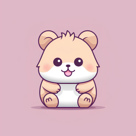 Cute cartoon hamster character. Vector illustration of hamster.の素材