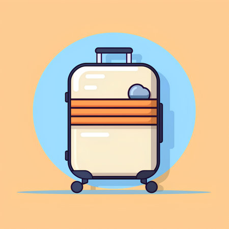 Suitcase for travel. Vector illustration in a flat style.の素材