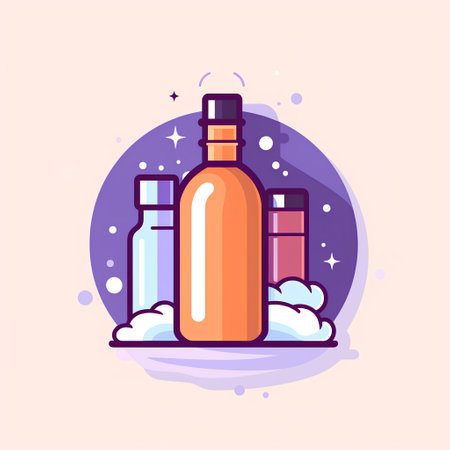 Bottle of vodka, whiskey, brandy. Vector illustration.の素材
