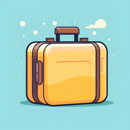Suitcase icon in flat style. Suitcase vector illustration.の素材