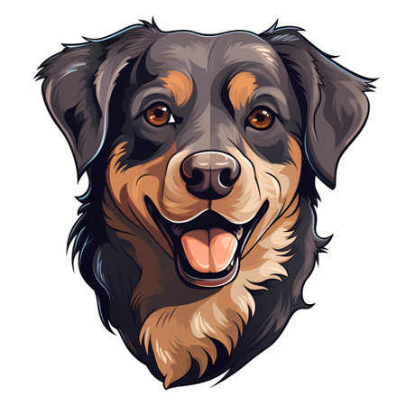 Portrait of a Bernese Mountain Dog. Vector illustration on white background.の素材