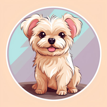 Cute cartoon doggy. Vector illustration of a small dog.の素材
