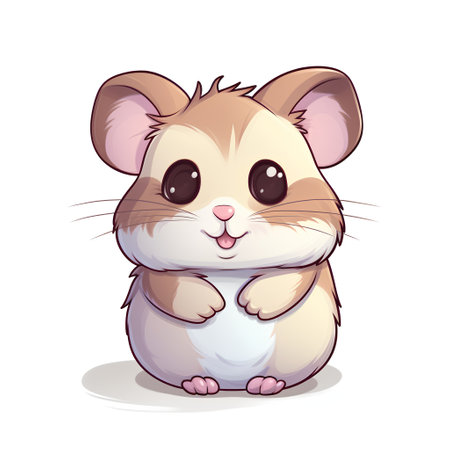 Cute hamster isolated on white background. Vector cartoon illustration.の素材