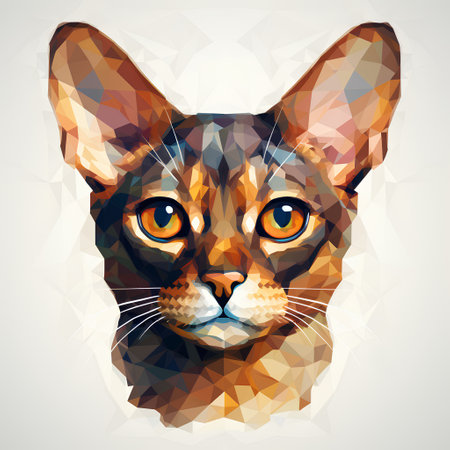 Portrait of a cat in polygonal style. Vector illustration.の素材