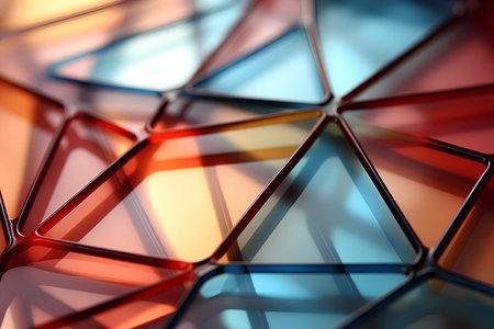 abstract 3d illustration of colorful glass cube background, close upの素材