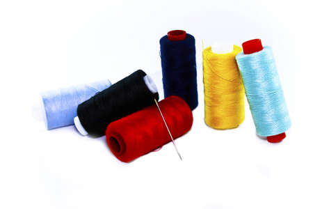 collection of thread on the white background  