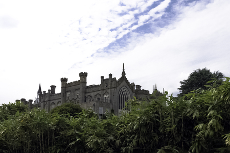 Bush with Sheffield Park House in background - Uckfield, United Kingdomのeditorial素材
