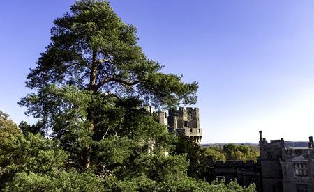 Warwick Castle - Caesar's Tower in Warwick, Warwickshire, United Kingdomのeditorial素材