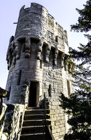 Warwick Castle - Caesar's Tower in Warwick, Warwickshire, United Kingdomのeditorial素材