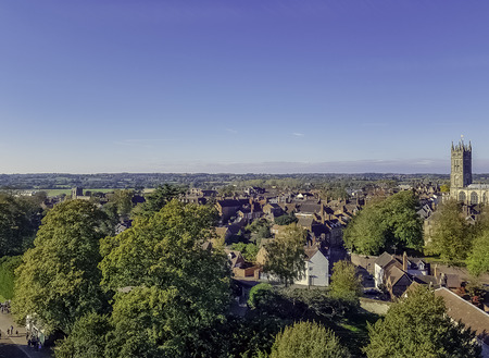 Aerial view of Warwick, Warwickshire, United Kingdom