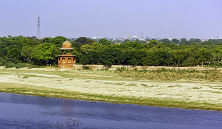 Panoramic view of Yamuna River - Agra, Uttar Pradesh, Indiaの写真素材