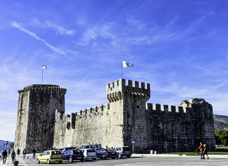 Fortress Kamerlengo in historic city of Trogir, Dalmatia, Croatiaのeditorial素材