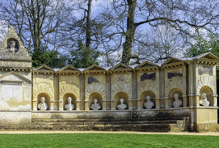 Temple of British Worthies in Stowe, Buckinghamshire, United Kingdomのeditorial素材