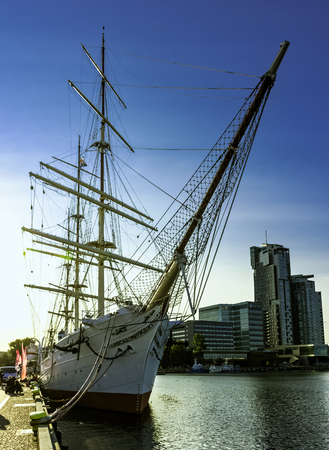 The Dar Pomorza (English: Gift of Pomerania) is a Polish full-rigged sailing ship built in 1909 which is preserved in Gdynia as a museum ship - Gdynia, Tricity, Polandのeditorial素材