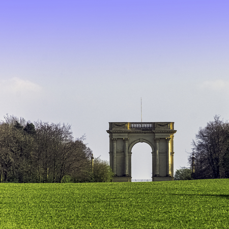 The Corinthian Arch on South Front in Stowe, Buckinghamshire, United Kingdomの写真素材