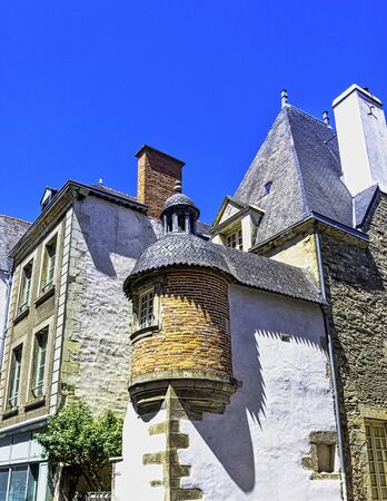 Vintage architecture of Old Town in Vitre (VitrÃ©), Brittany, France