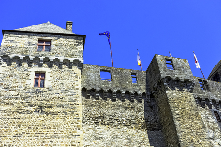 Chateau de Vitre -  medieval castle in the town of VitrÃ©, Brittany, Franceのeditorial素材
