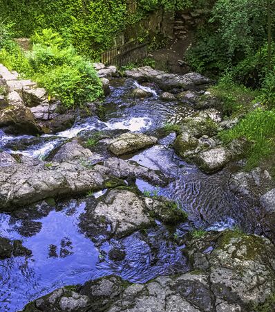 La Petite Cascade - The Little Waterfall of the Cance and CanÃ§on rivers  - Le Neufbourg, Normandy, Franceの写真素材
