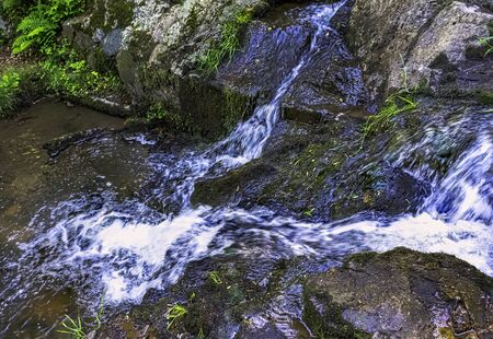 La Petite Cascade - The Little Waterfall of the Cance and CanÃ§on rivers  - Le Neufbourg, Normandy, Franceの写真素材