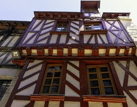 Vintage architecture of Old Town in Vitre (VitrÃ©), Brittany, France