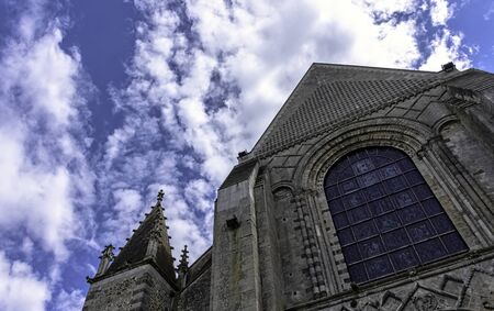 Cathedral of Saint Julian (Cathedrale St-Julien du Mans) in Le Mans, Maine, Franceの写真素材