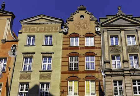 Vintage architecture of Old Town in Gdansk, Tricity, Pomerania, Poland