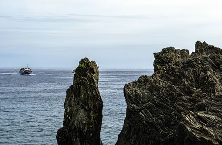 Ligurian Sea in Monterosso al Mare, Cinque Terre, Liguria, Italyの写真素材