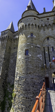 Chateau de Vitre -  medieval castle in the town of VitrÃ©, Brittany, Franceのeditorial素材