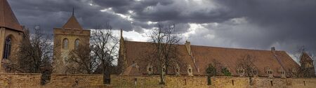 Castle of the Teutonic Order in Malbork - the largest castle in the world by land area in Malbork, Pomerania, Polandのeditorial素材
